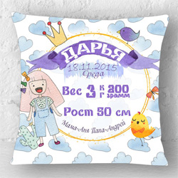 Подушка с метрикой для девочки - Instagram